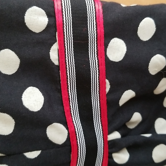 Anthropologie (Maeve) Polka Dot Side Zip Strapless Dress Sz 8 - Picture 4 of 8